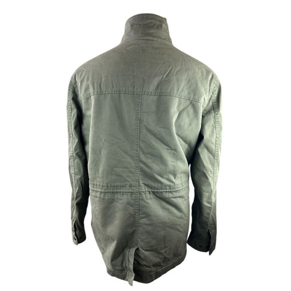 LL Bean Classic Utility Jacket Sherpa Lined Army Green Zip Snap Women's Size XL - Picture 6 of 13